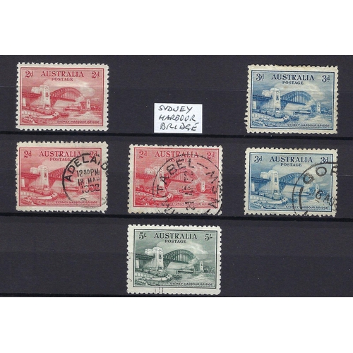 672 - Australia: Sydney Bridge used set of 4, SG 141-144, Cat £225, plus mint 2d & 3d.