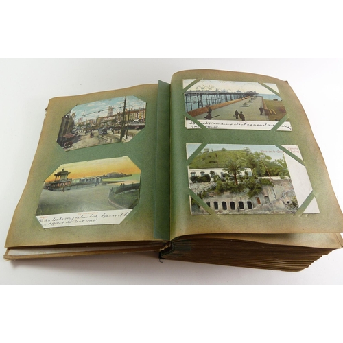 700 - An Edwardian postcard album with wide selection of topographical scenes (approx 400) plus another al... 