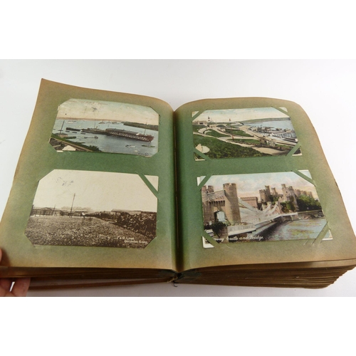 700 - An Edwardian postcard album with wide selection of topographical scenes (approx 400) plus another al... 