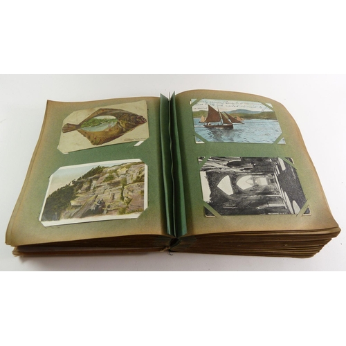 700 - An Edwardian postcard album with wide selection of topographical scenes (approx 400) plus another al... 