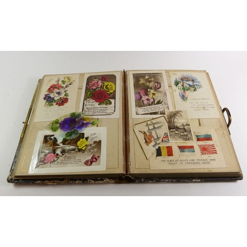 700 - An Edwardian postcard album with wide selection of topographical scenes (approx 400) plus another al... 