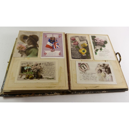 700 - An Edwardian postcard album with wide selection of topographical scenes (approx 400) plus another al... 