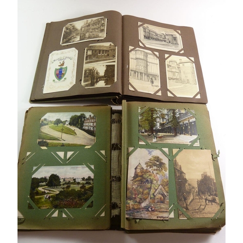 701 - Three various postcard albums and assorted contents including Cambridge (a. 70), one full album of a... 