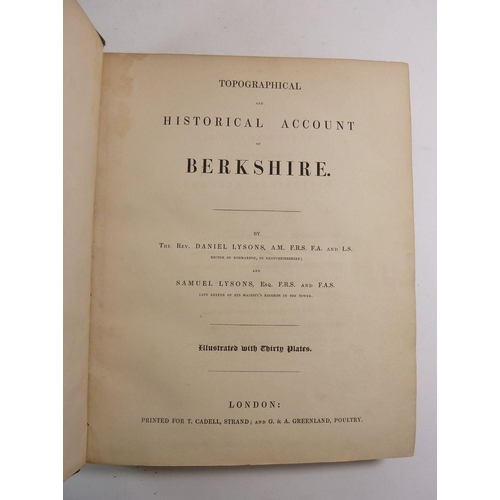 737 - Topographical and Historical Account of Berkshire by Rev. Daniel Lysons published by T Cadell