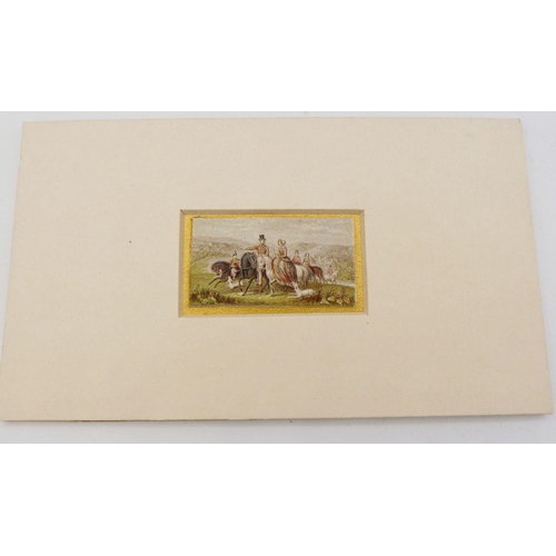 823 - A group of fifteen Baxter mini prints of Victorian scenes including Royalty