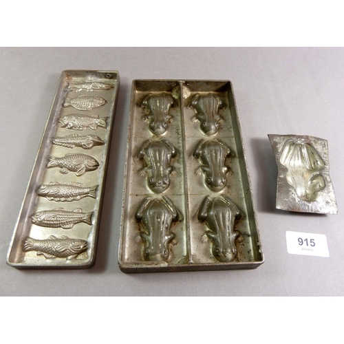 915 - A frog chocolate mould marked Anton Reiche A.G. Dresden and 'Cladder and Jansen Amsterdam', 21.5 x 1... 