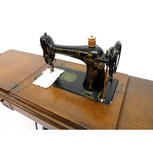 966 - A Singer treddle sewing machine