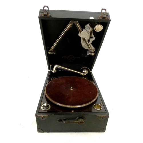 1095 - A Columbia portable gramophone No 112 and various 78 rpm records