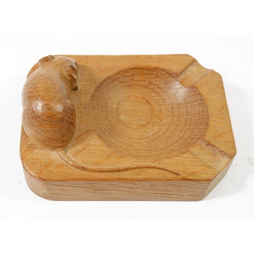 1064 - A Mouseman (Robert Thompson) ashtray, 10 x 8cm