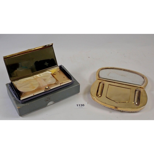 1130 - Two evening bags/necessaries fitted compacts and make up