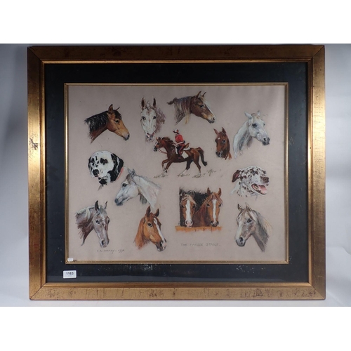 1163 - C.A Sharpley - pastel animal study 'The McKiddie Stable' 1998, 53 x 65cm