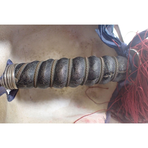 1185 - A George V officers dress sword with basket finial and scabbard