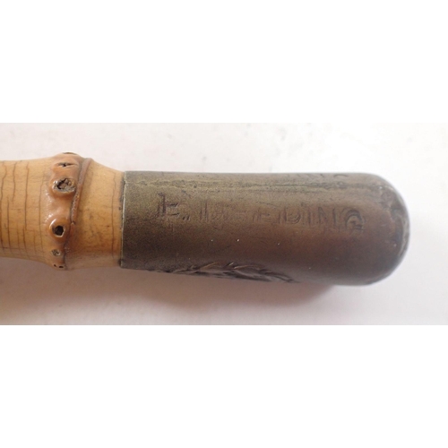 1187 - A George V bamboo swagger stick for the Royal Engineers, 70cm