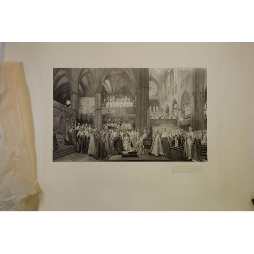 1191 - A print of George VI coronation with key by W M Doig - unframed