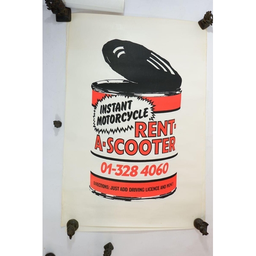 1192 - A quantity of reproduction GPO posters and two motorcycle posters - all rolled and unframed