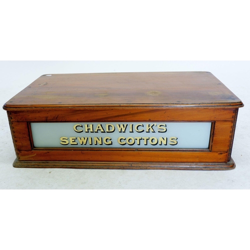 1212 - A Chadwick's Sewing Cotton's advertising two drawer cotton reel box, 53cm wide