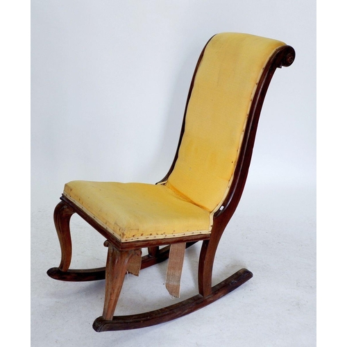 1218 - A Victorian scrollback rosewood rocking chair