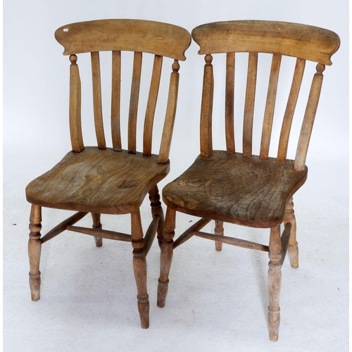 1226 - Two elm seated  farmhouse style kitchen chairs