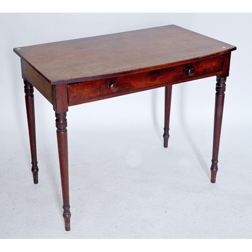 1236 - A bow fronted side table with drawer, 91cm wide