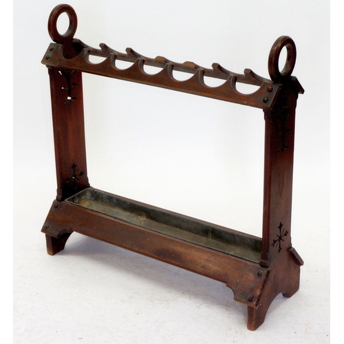 1256 - A Victorian mahogany stick stand with pierced decoration