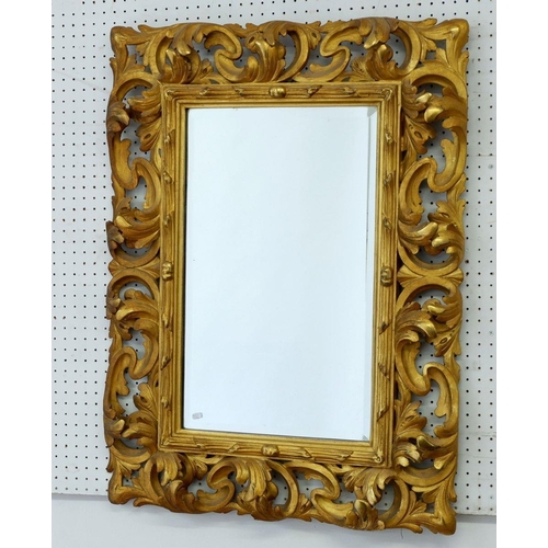 1270 - A large Italian painted gilt wood framed mirror 62 x 85cm