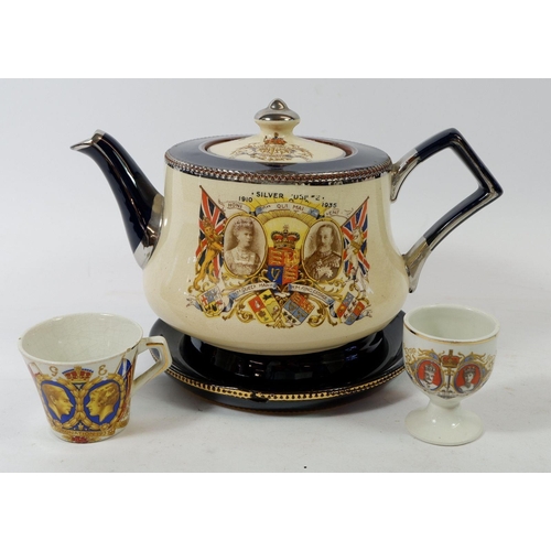 167 - A group of Royal Commemorative china including Queen Victoria teapot, Aynsley, Melba etc