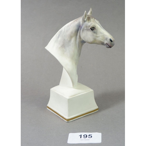 195 - A Royal Worcester porcelain bust of a horse 'Astrope', 14cm tall