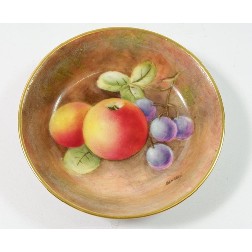 196 - A Royal Worcester pin dish painted fruit by B Cox, 1954, 8.5cm