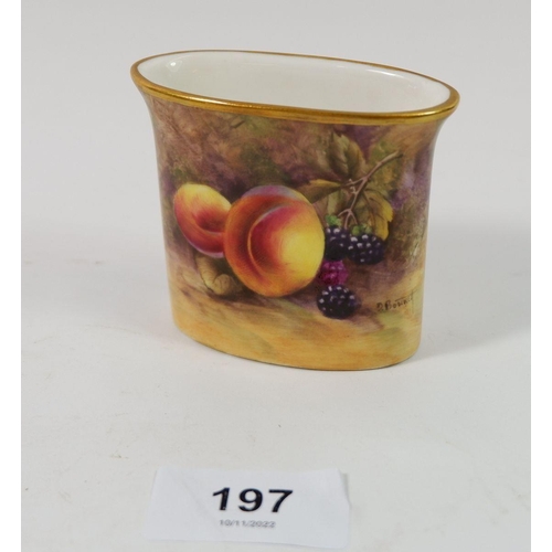 197 - A Royal Worcester miniature posy vase by D Bowkett, 1952, 6.3cm high