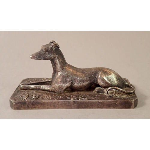 254 - A silver plated model of a greyhound