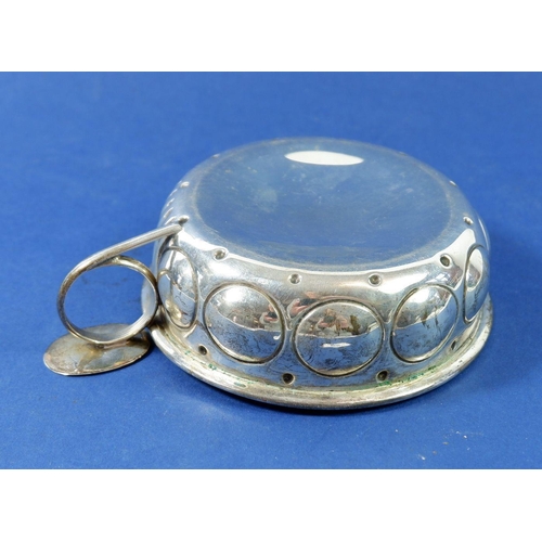 402 - A silver wine taster by R & W Sorley with circular and gadrooned decoration, 94g, London 1907