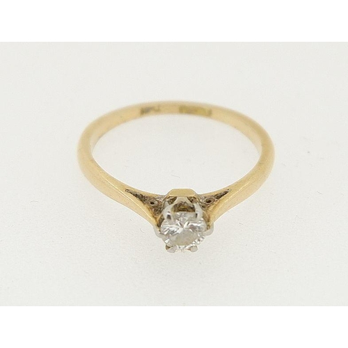 455 - An 18 carat gold solitaire diamond ring, size J