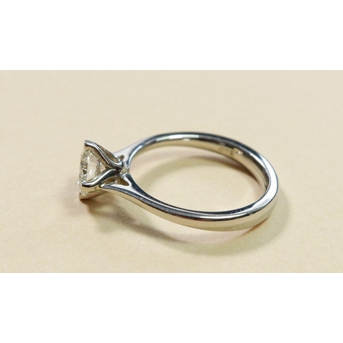 474 - A platinum set solitaire diamond ring by John Donald (maker to the Royal family) approx 1ct size M, ... 