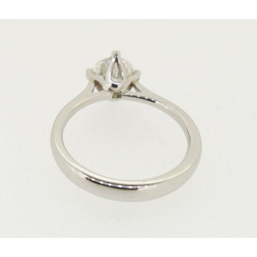 474 - A platinum set solitaire diamond ring by John Donald (maker to the Royal family) approx 1ct size M, ... 