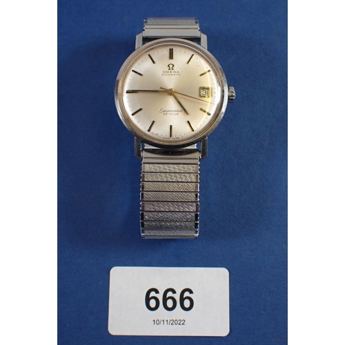 666 - An Omega Automatic Seamaster De Ville gentleman's vintage wrist watch, stainless steel case with sil... 