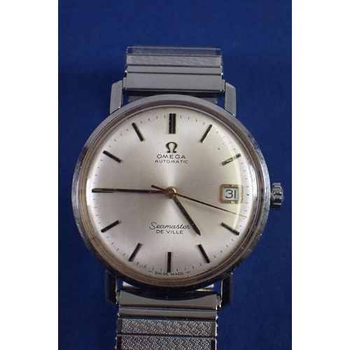 666 - An Omega Automatic Seamaster De Ville gentleman's vintage wrist watch, stainless steel case with sil... 