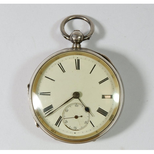 668 - A silver key wound pocket watch, London 1890