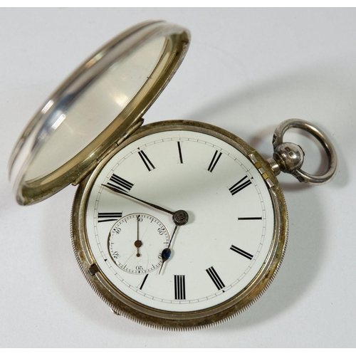 668 - A silver key wound pocket watch, London 1890