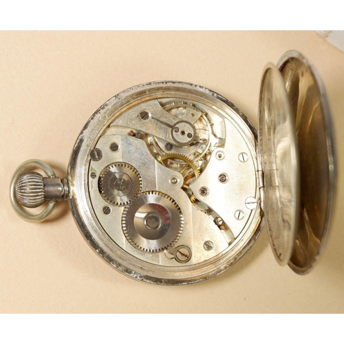 675 - A silver pocket watch and a silver pencil