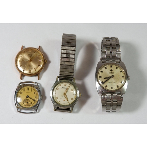 683 - Four mechanical watches including a gents Roamer watch and a Rotary super sports watch