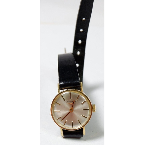 688 - A Longines gold plated ladies manual wrist watch