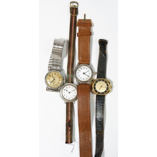 689 - Four vintage mechanical wrist watches including a gents Movado sport watch, a ladies silver watch an... 