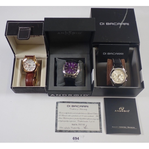 694 - A collection of three gentleman’s wristwatches, to include a gold-plated Ingersoll 120th Anniversary... 