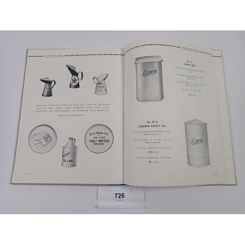 726 - A Worcester Ware Catalogue, 1937 - G H Williamson & Sons Ltd, Provident Works, Worcester