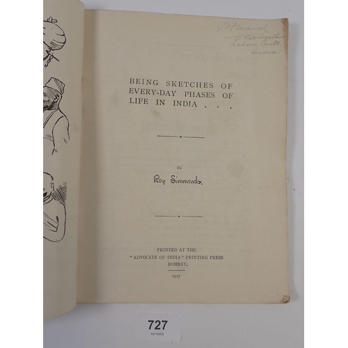 727 - Humours of India by Roy Simmonds, published by The Advocate of India Press, 1917