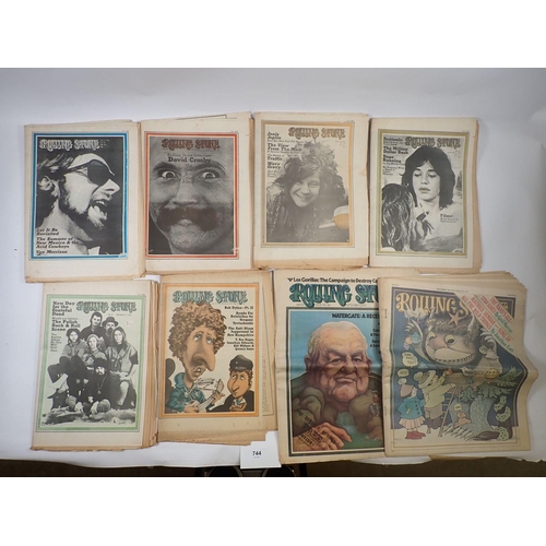 744 - Sixteen 1970's Rolling Stone newspaper issues including reports on Charles Manson, The Kinks, Paul M... 