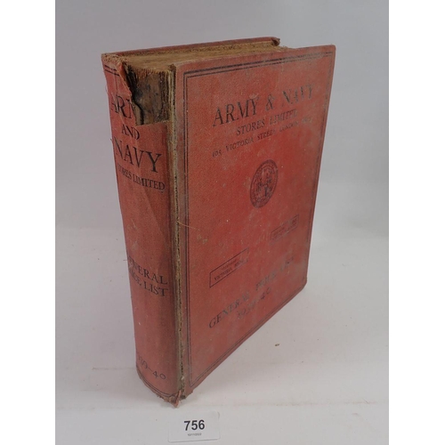 756 - A 1939 to 1940 Army and Navy Stores Ltd general price list