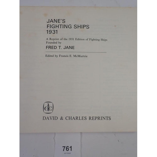 761 - Janes's Fighting Ships 1931, published by David & Charles Reprints 1973