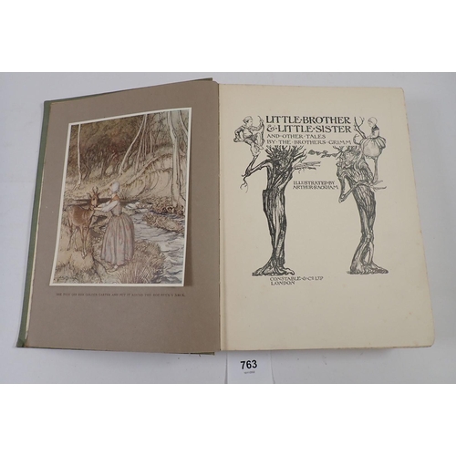 763 - Little Brother and Little Sister by the Brothers Grimm, tipped in colour plates by Arthur Rackham, p... 