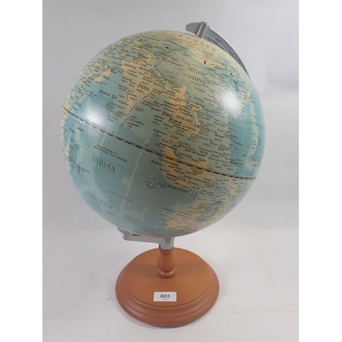 803 - A globe on wooden base